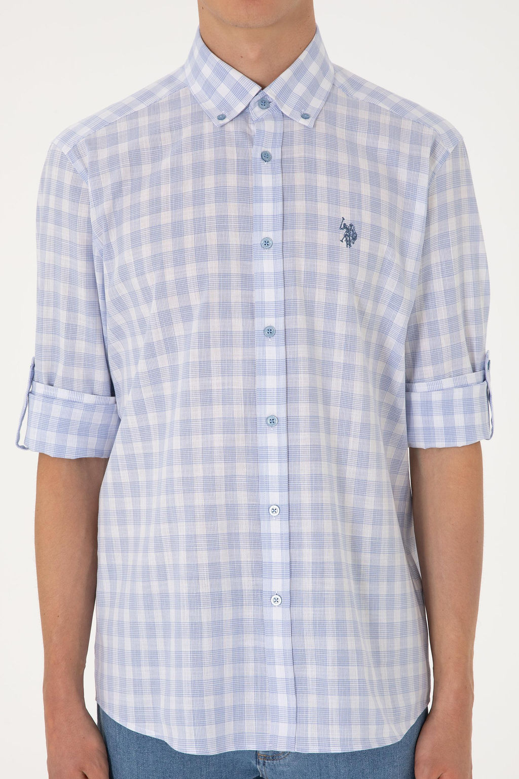 Erkek A__k Mavi Uzun Kollu G_mlek Sepette S_rpriz _ndirim - U.s. polo assn фото 6