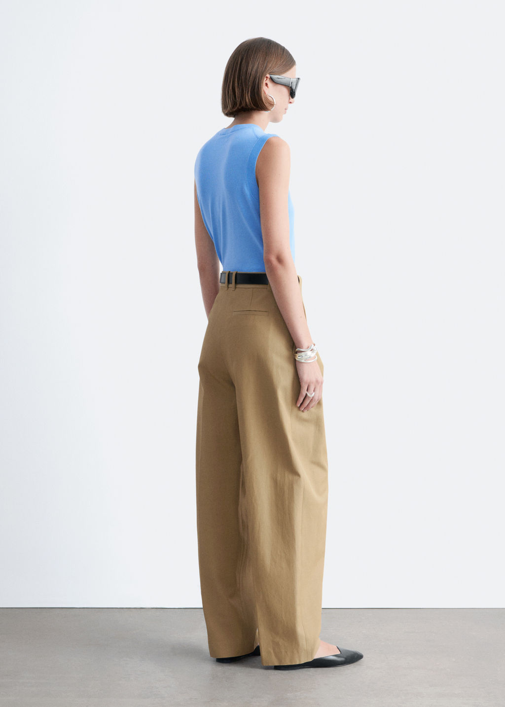 Pantalones plisados de perneras anchas - H&m фото 5