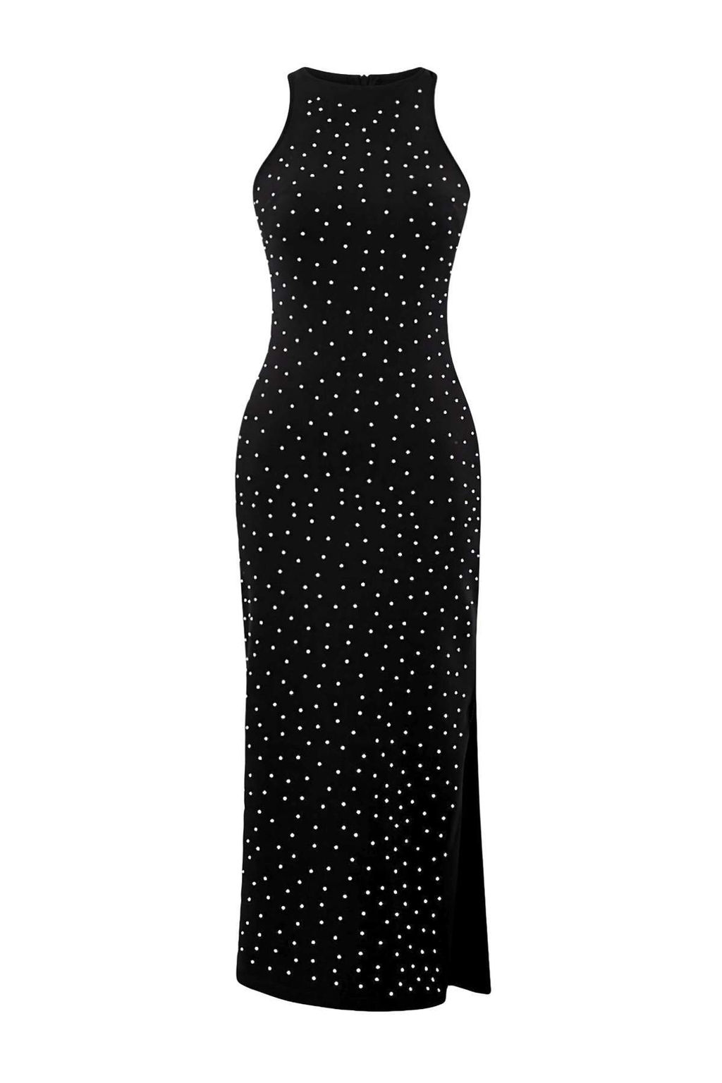 Siyah Vucuda Oturan Parlak Tasl? Dokuma S?k Abiye Elbise TPRSS24EL00128