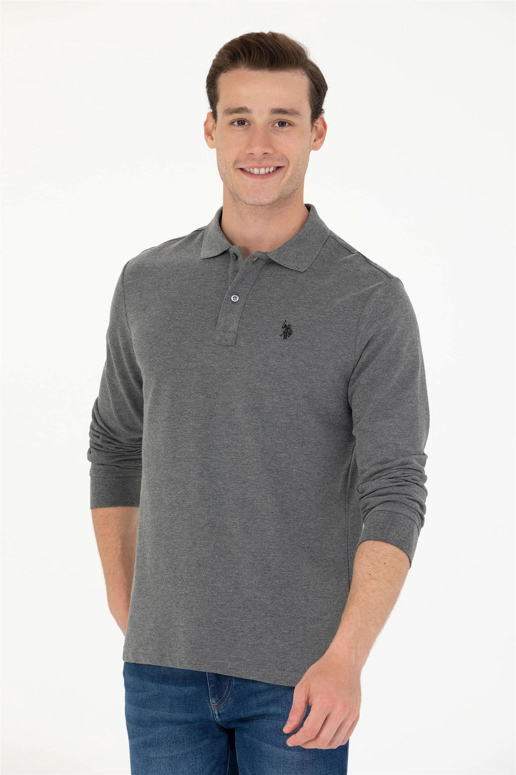 U. S. Polo Assn / Мужской базовый свитшот антрацитовый меланж - U.s. polo assn фото 10