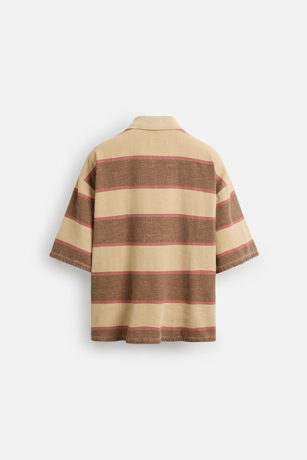 STRIPED WASHED POLO SHIRT - Zara фото 8