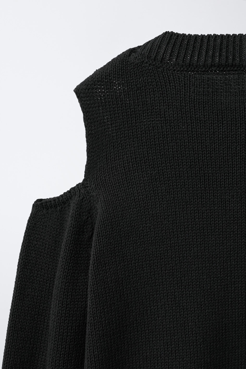 JERSEY PUNTO CUT OUT STRASS / Negro - Zara фото 4