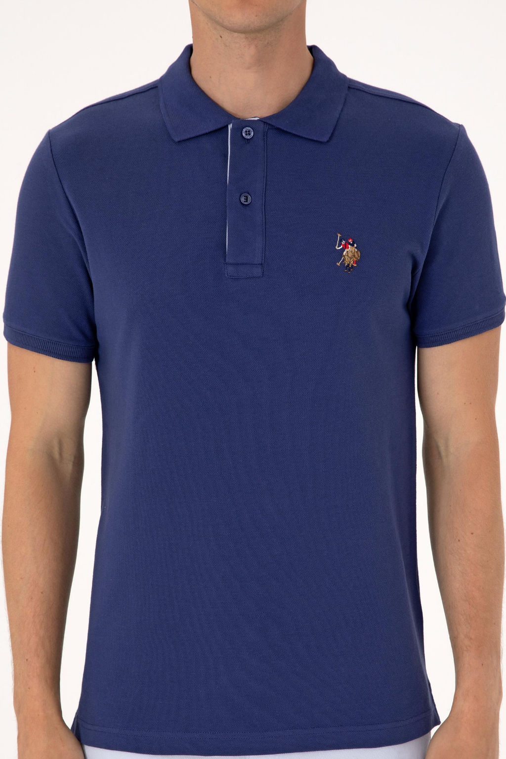 Erkek Slim Fit Polo Yaka A__k Lacivert Basic Ti__rt - U.s. polo assn фото 6