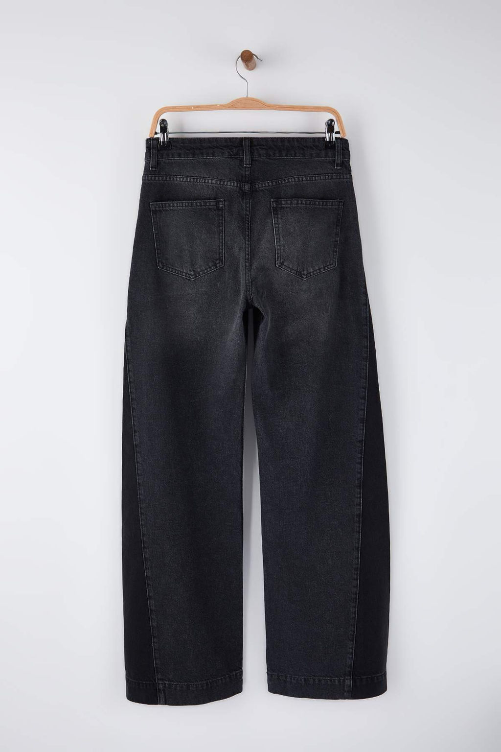 Ozel Koleksiyon Mavi Yuksek Bel Renk Bloklu Wide Leg Genis Paca Jeans TWOAW26JE00099 - Trendyolmilla фото 10