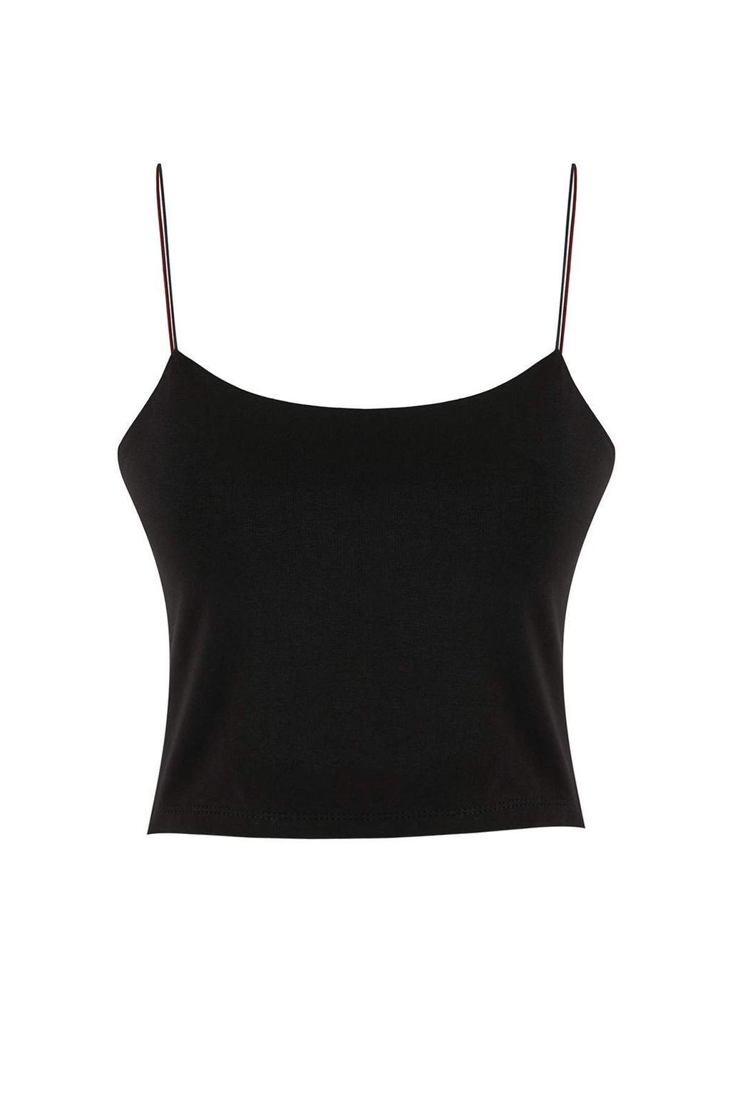 Siyah-Siyah 2li Paket Pamuklu Spagetti Ask?l? Crop Esnek Orme Atlet TWOSS21AL0196