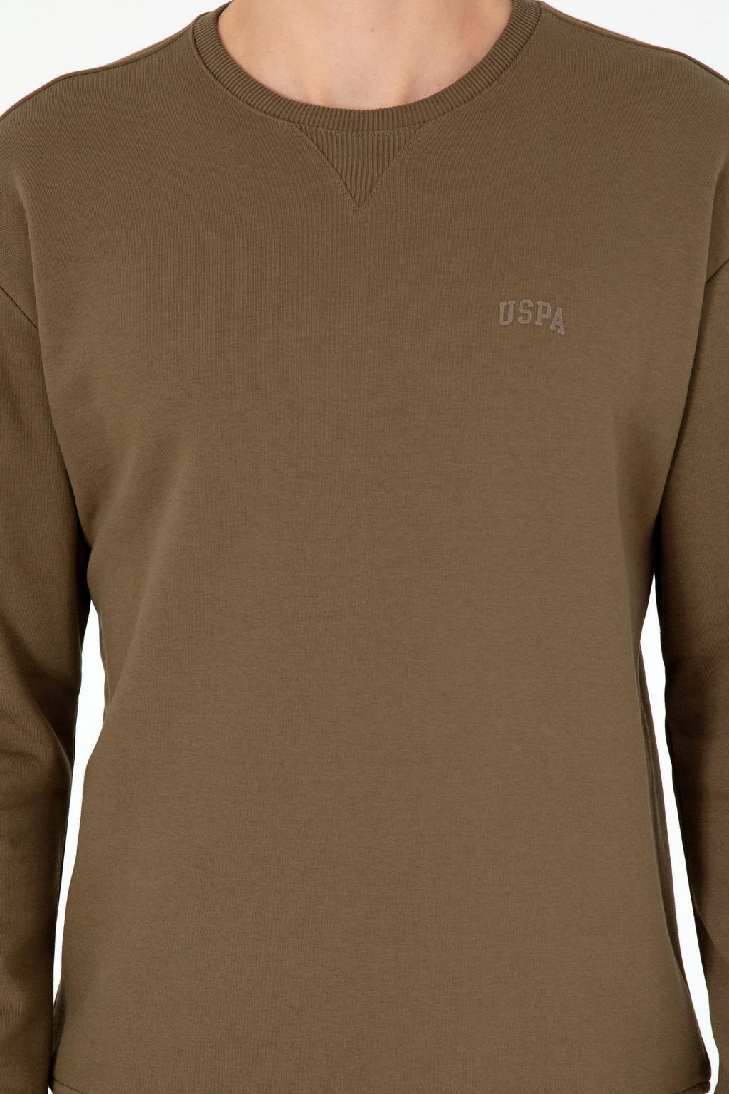 Мужской базовый свитшот цвета хаки - U.s. polo assn фото 6