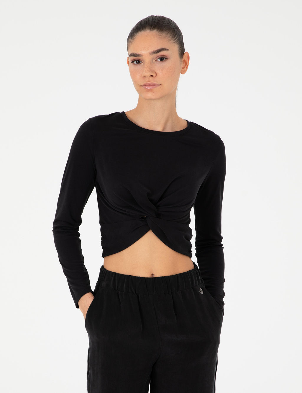 Siyah Slim Fit _rme Bluz