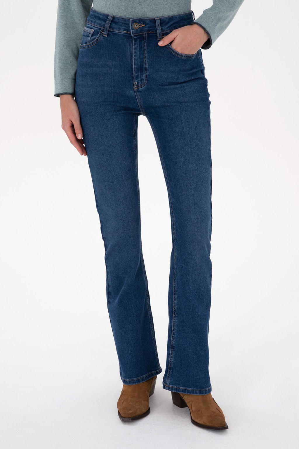 Kad_n Mavi Slim Flare Fit Jean Pantolon - U.s. polo assn фото 2