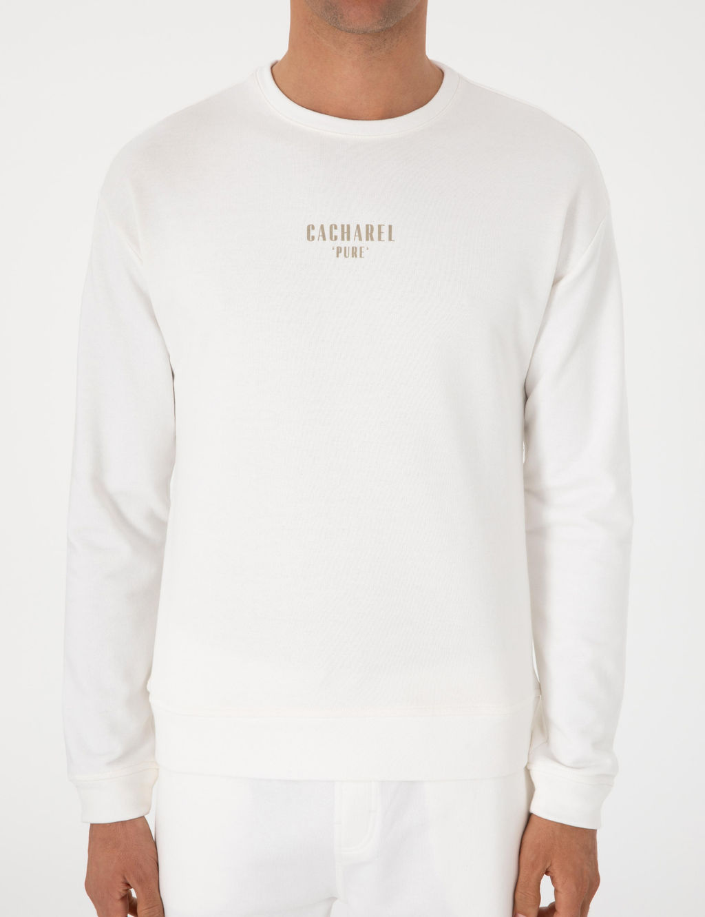 Ekru Comfort Fit Bisiklet Yaka Sweatshirt - Cacharel фото 6