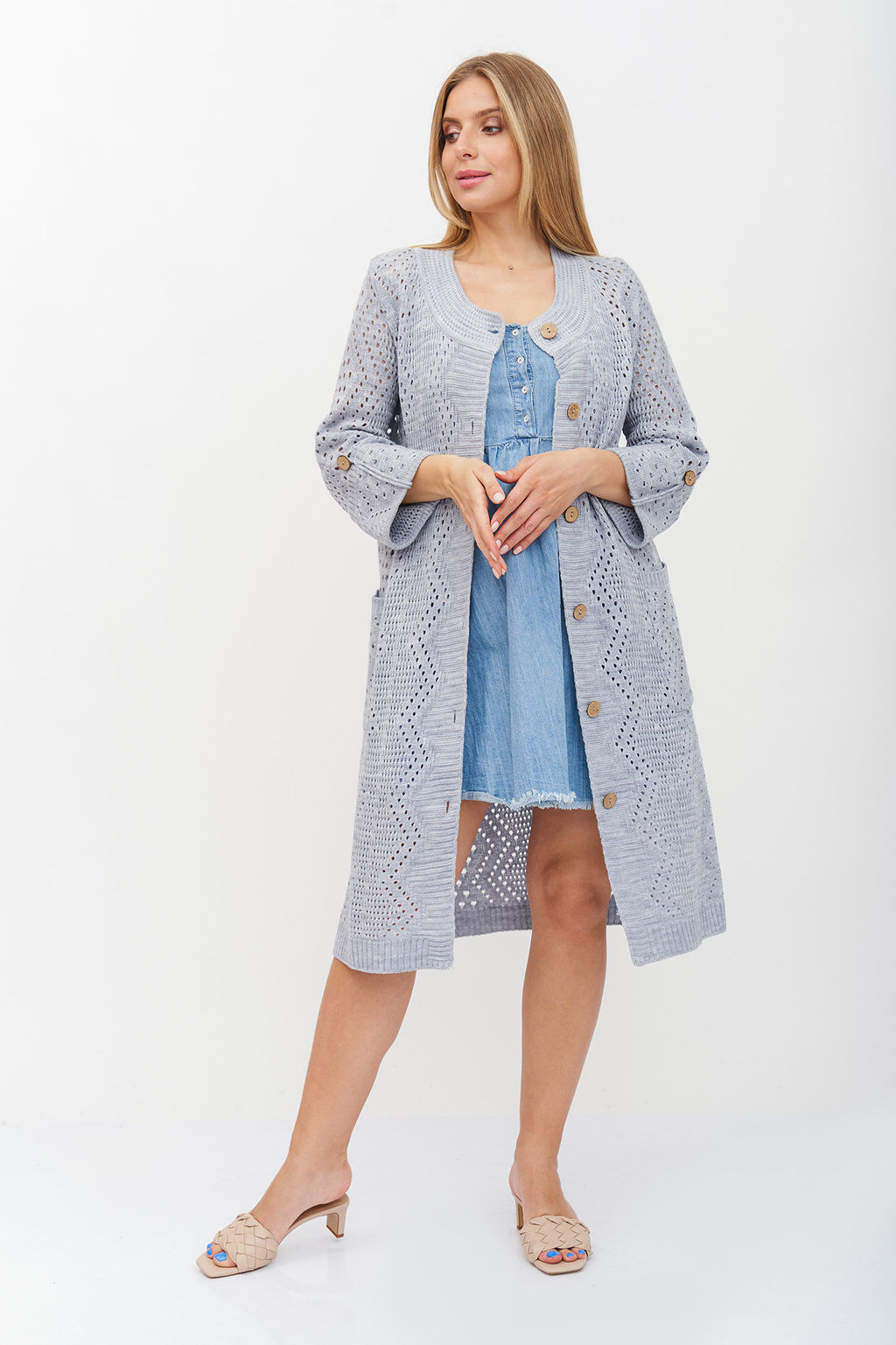Кардиган 1-660/светло-серый - Злата Стиль фото 12