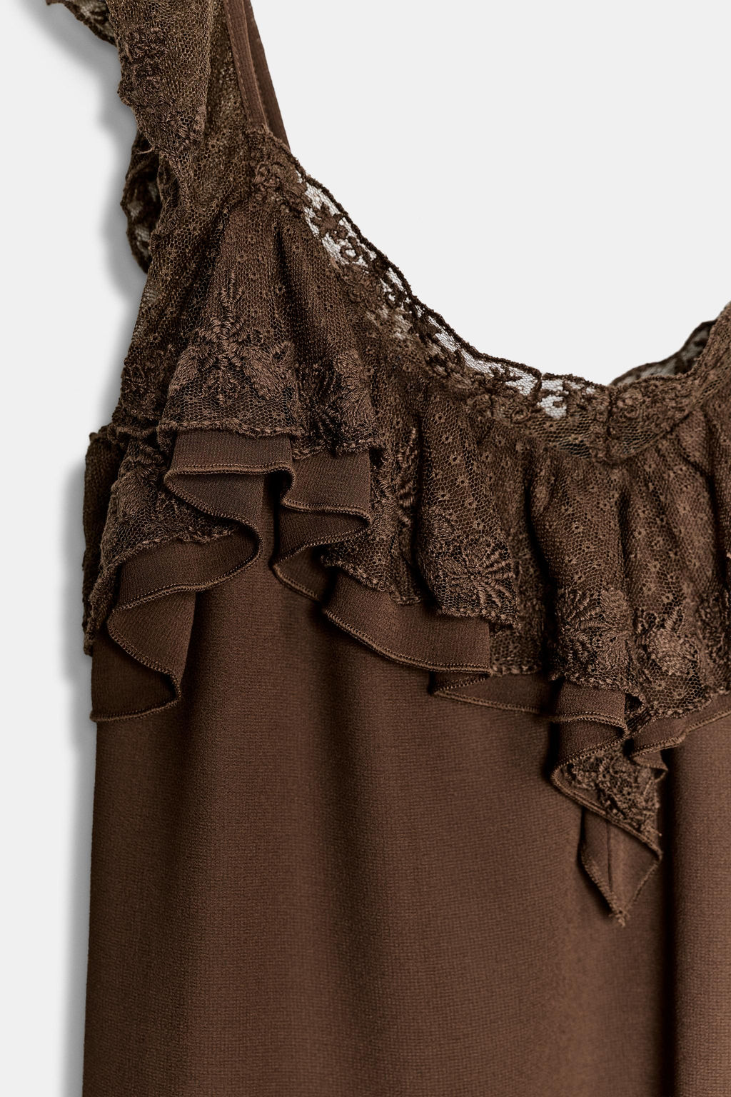 TOP BORDADOS VOLANTES / Marr?n - Zara фото 9