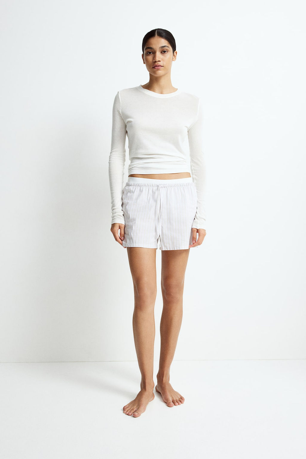 Pack de 2 pantalones cortos de pijama en popelina - H&m фото 3