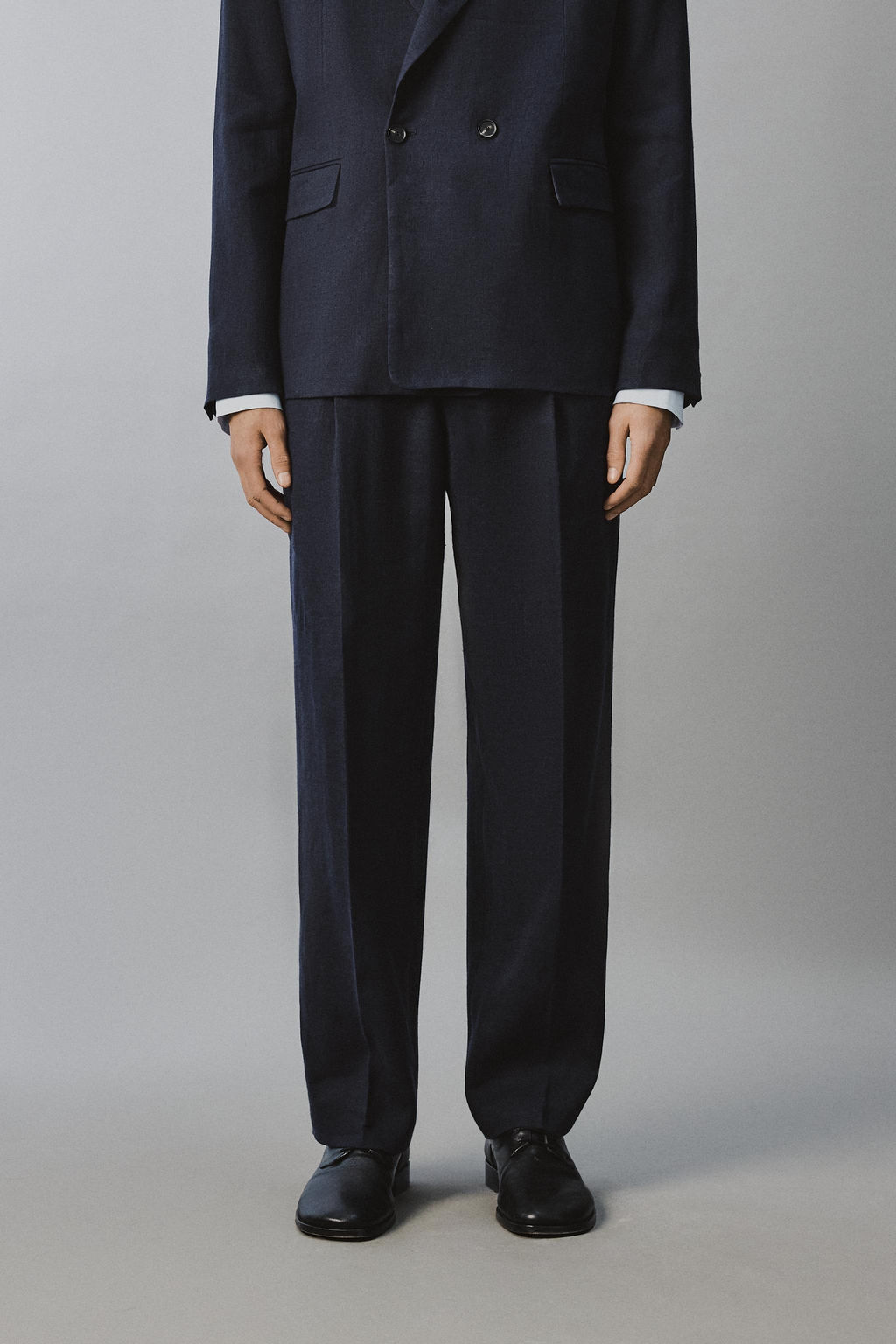 PANTAL?N PLIEGUES TRAJE LINO - ALGOD?N / ?ndigo