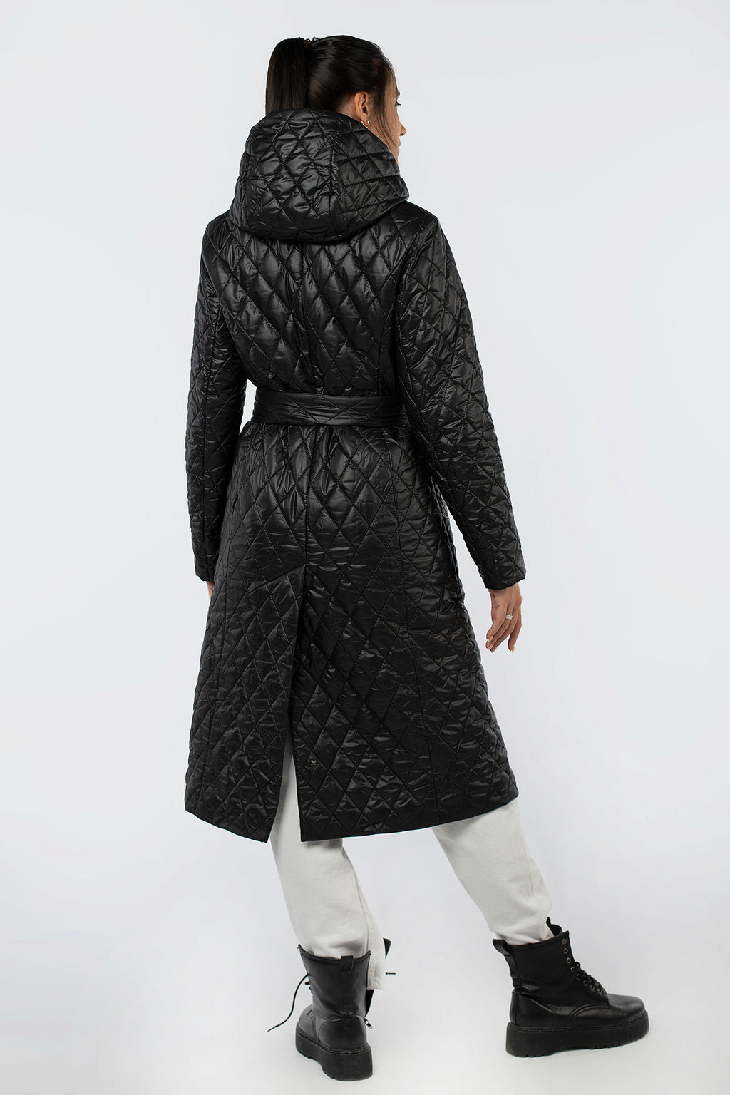 01-11383 Пальто женское демисезонное (пояс) - El podio фото 6