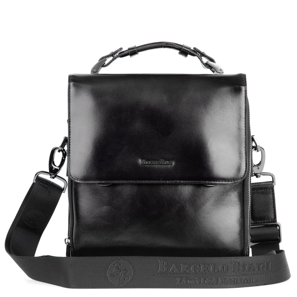 H5145-7 black, Мужская кожаная сумка "Планшет", Barcelo Biagi