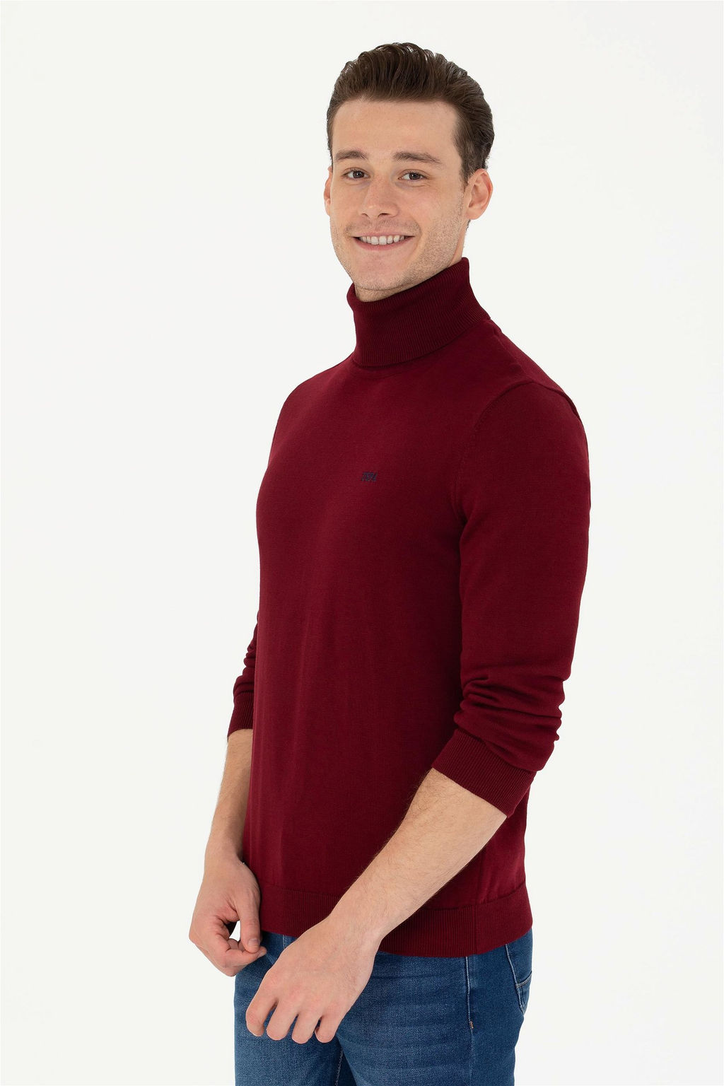 U. S. Polo Assn Мужской бордово-красный базовый свитер - U.s. polo assn фото 10