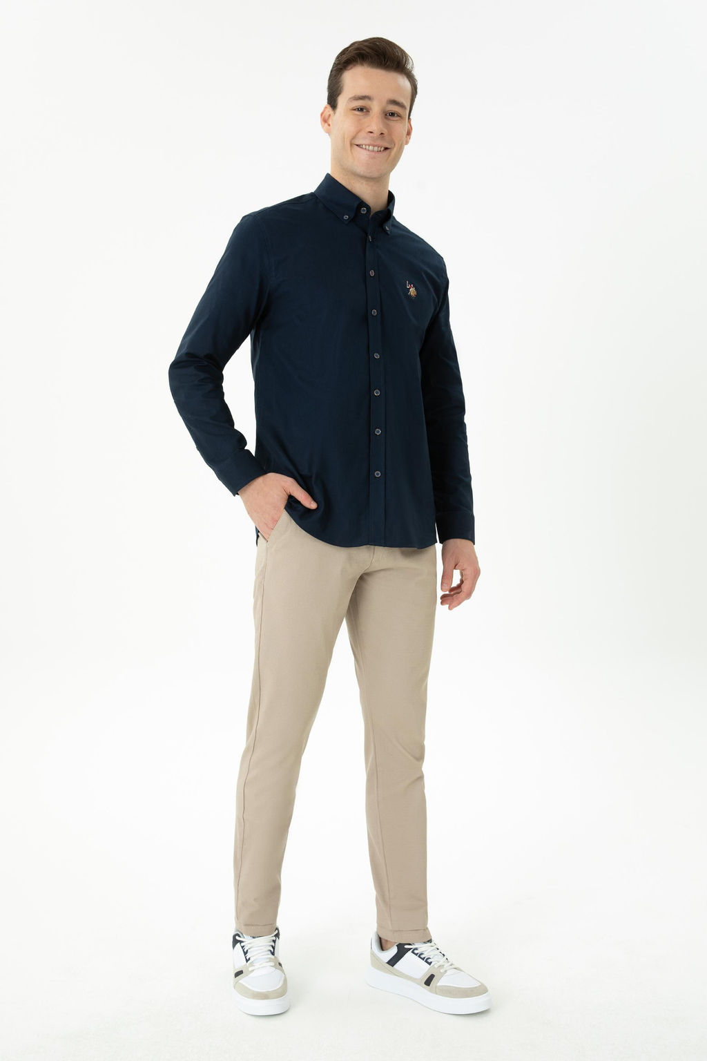 U. S. Polo Assn / Мужские темно-бежевые брюки из плотной ткани - U.s. polo assn фото 15