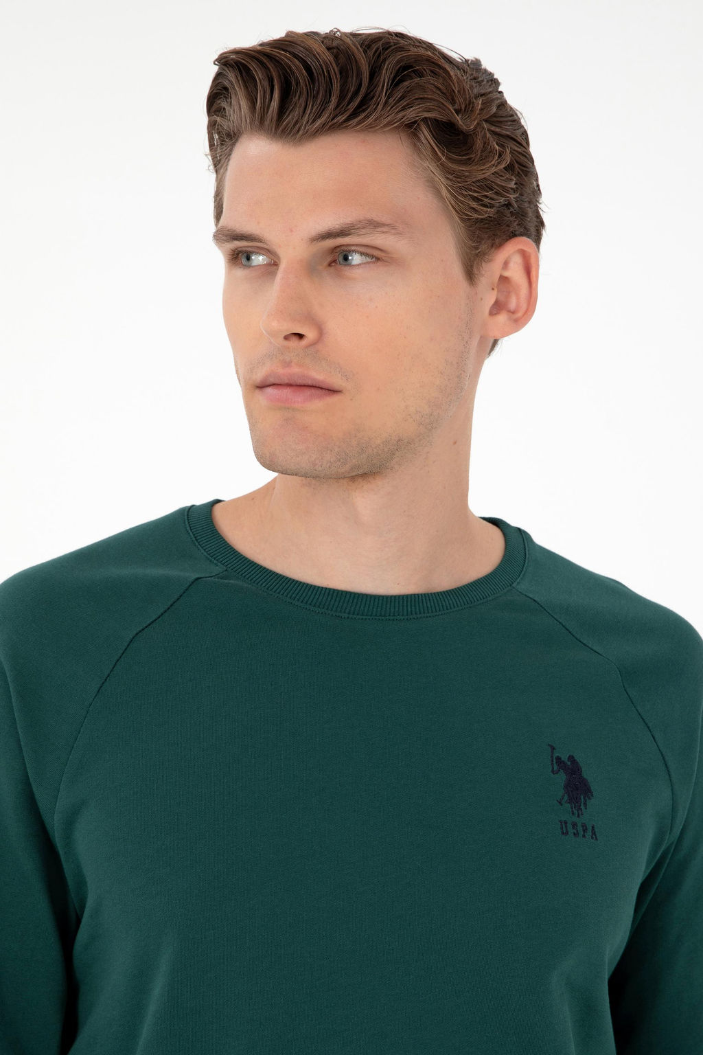Мужской темно-зеленый базовый свитшот - U.s. polo assn фото 2