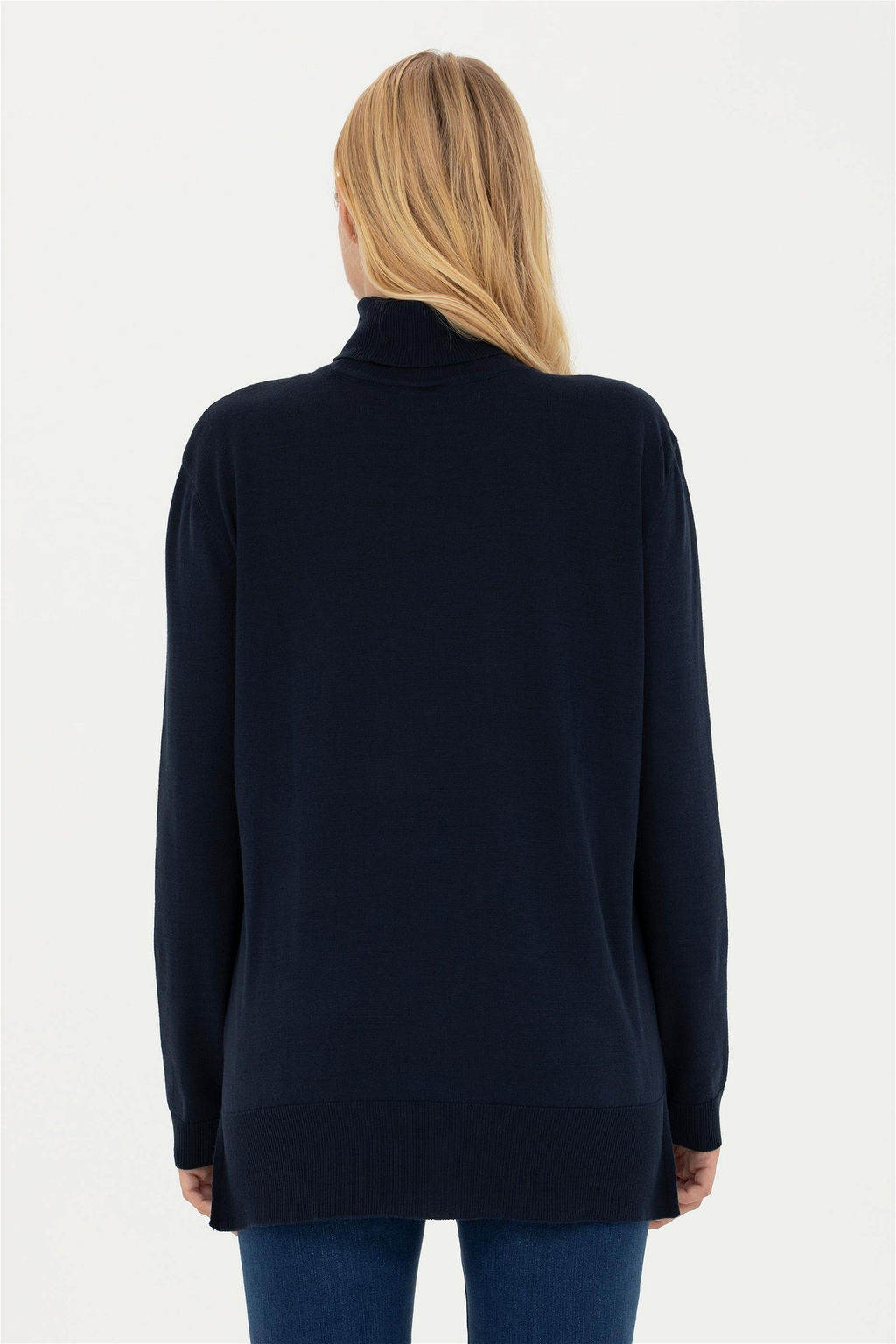 Женский темно-синий базовый свитер - U.s. polo assn фото 5