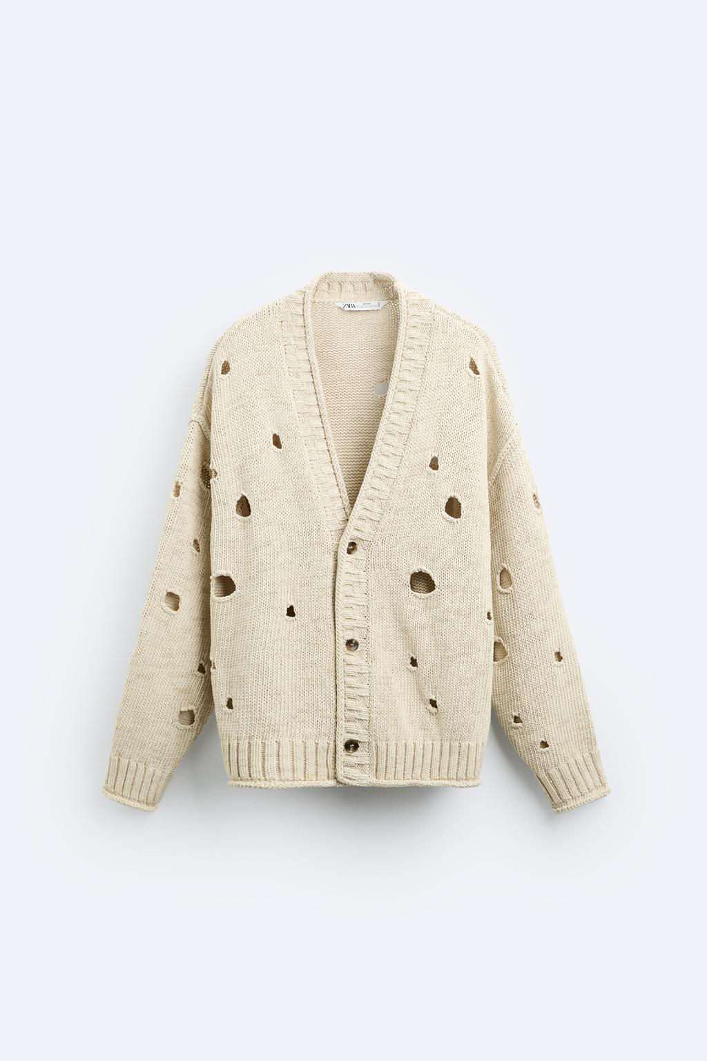 CARDIGAN WITH HOLES LIMITED EDITION - Zara фото 7