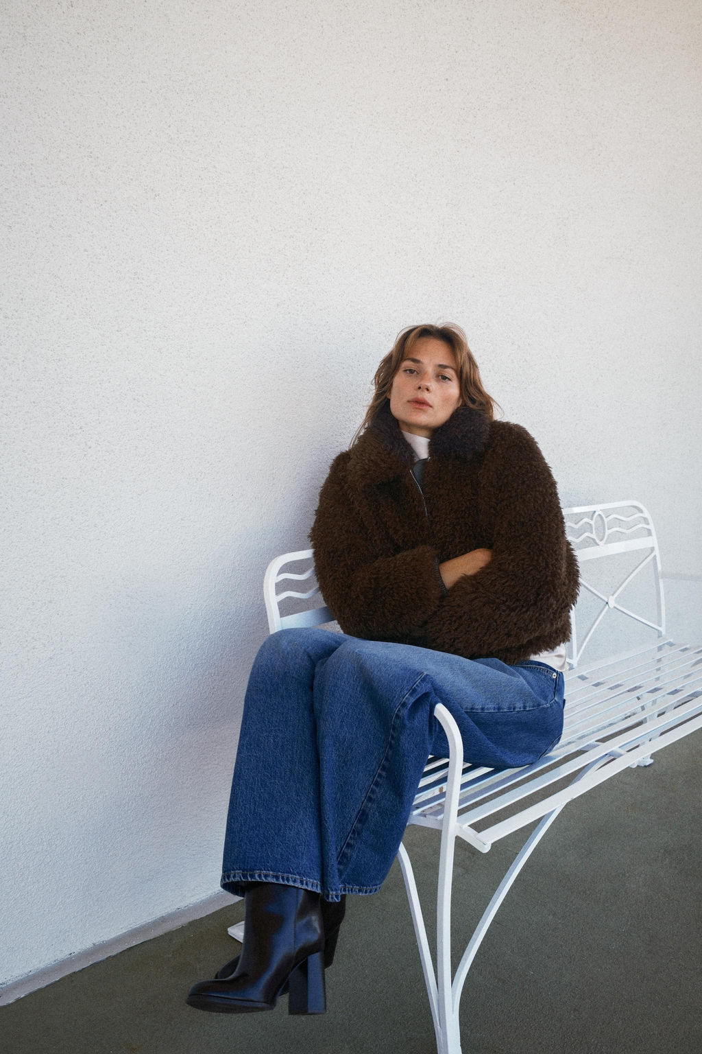 LONG FAUX SHEARLING JACKET - Zara фото 2