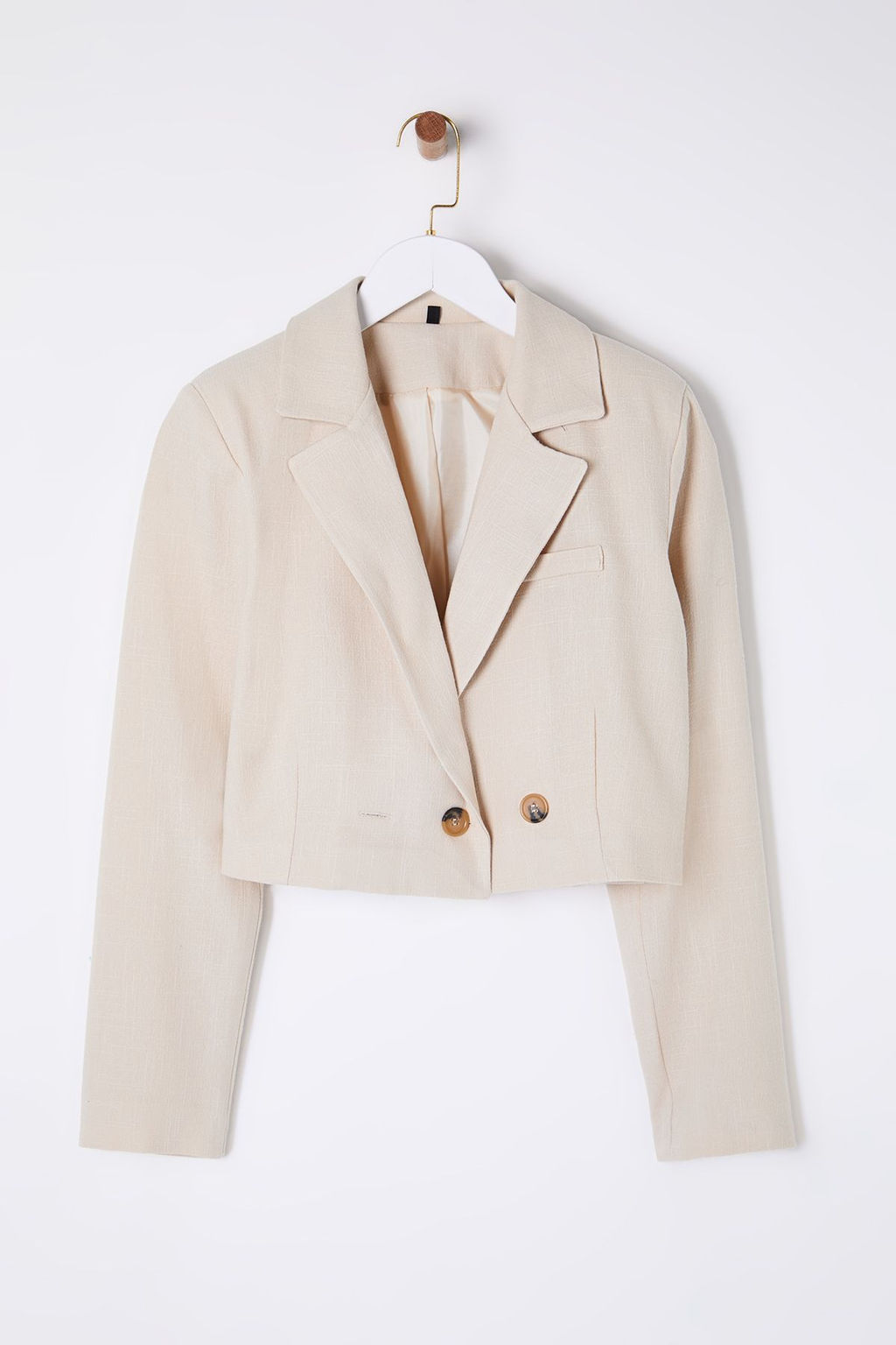 TRENDYOLMILLA Bej Crop Blazer Ceket Blazer Ceket TWOSS25BC00011  фото 6