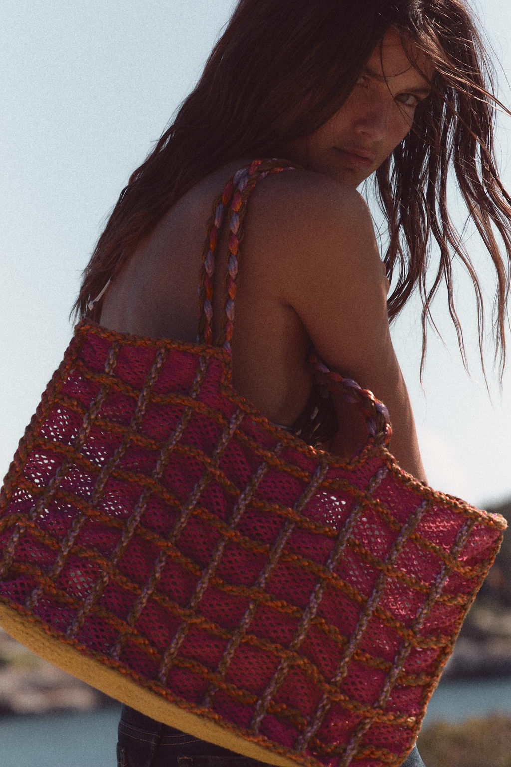 MAXI BOLSO COMBINADO TRENZADO / Fucsia - Zara фото 2