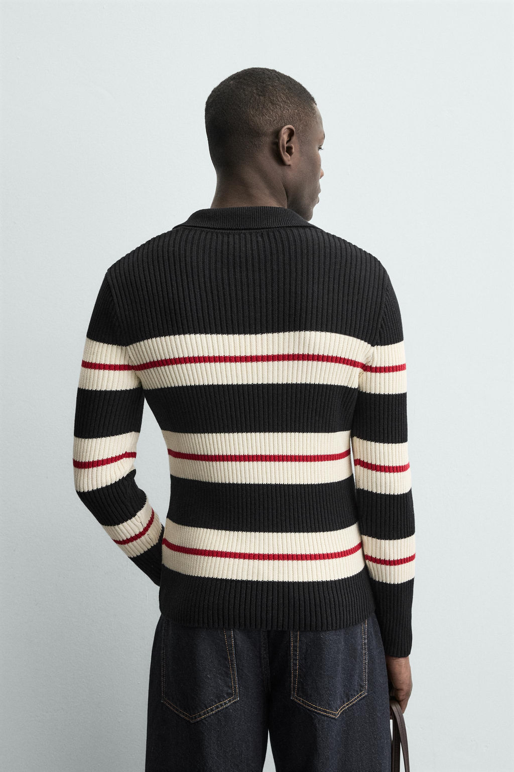 STRIPED JACQUARD KNIT POLO SHIRT - Zara фото 3