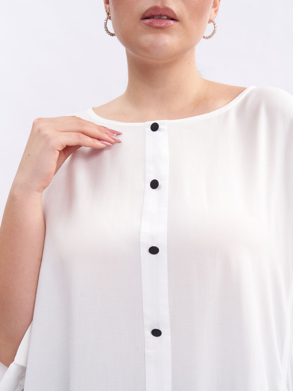 Блузка с коротким рукавом BL16404WHT04 - Артесса фото 4