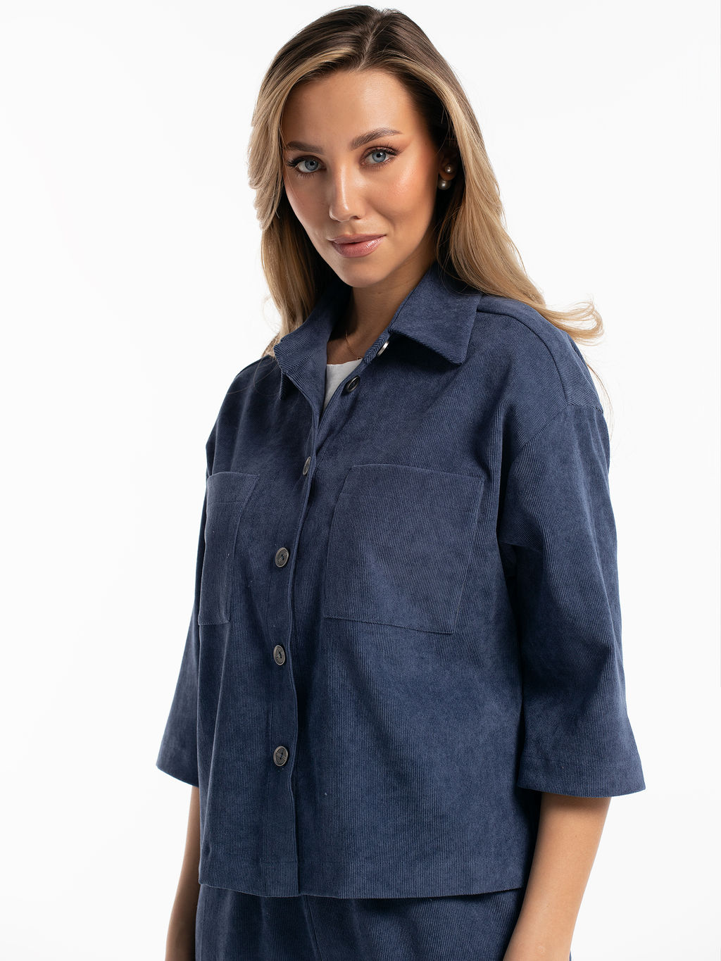 Жакет вельветовый индиго - Odis фото 10