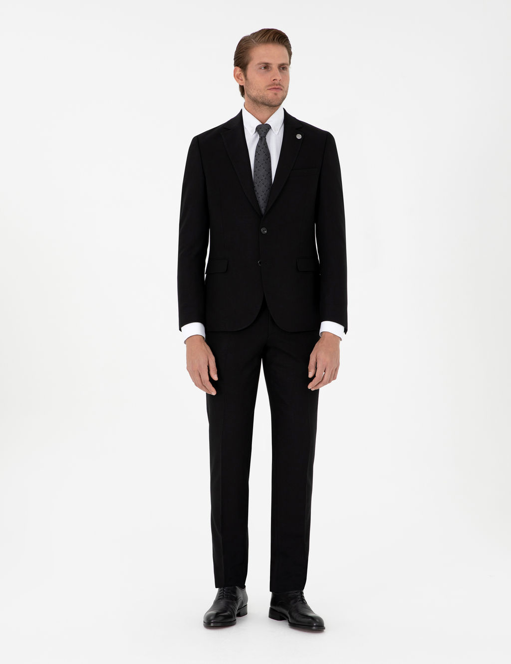 Siyah Extra Slim Fit Tak_m Elbise