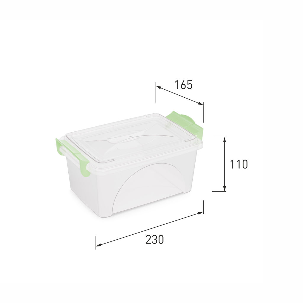 Контейнер для хранения п/эт. 2,5л прямоугольный (с ручками)