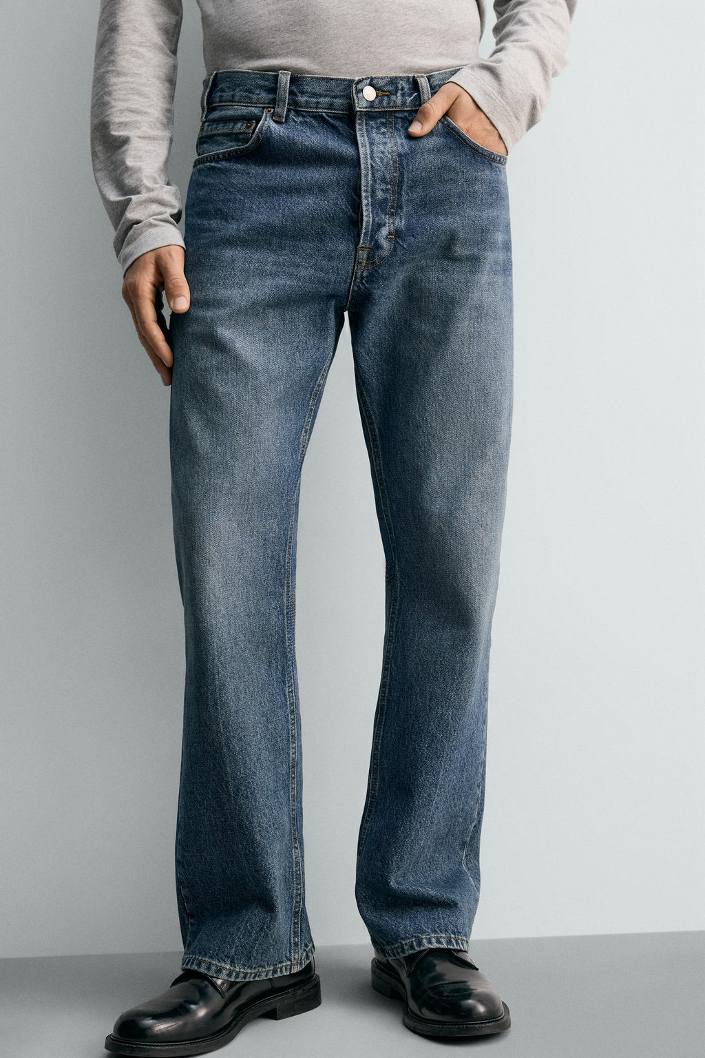 JEANS STRAIGHT BOOTCUT FIT LIMITED EDITION / Azul / Verde - Zara фото 6