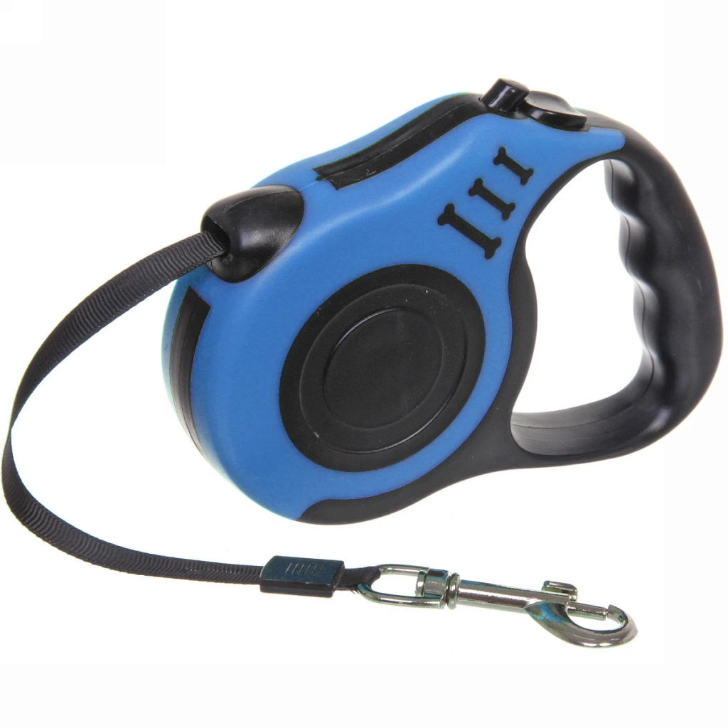 Поводок-рулетка "Дог" 5м до 15кг цвет голубой