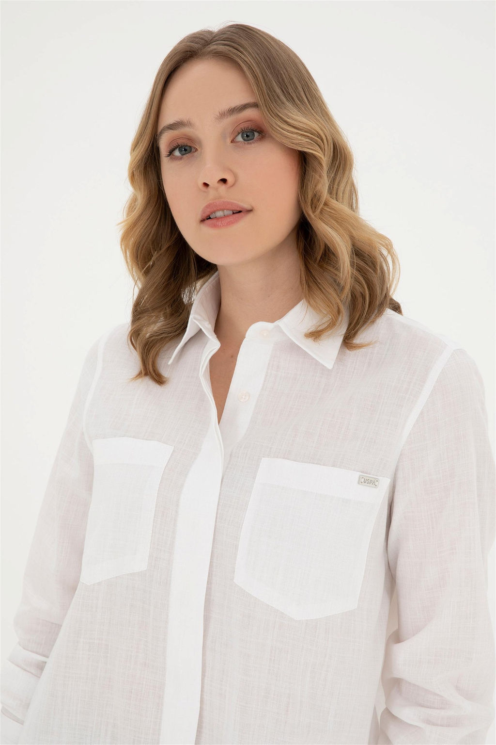 U. S. Polo Assn / Женская рубашка с длинным рукавом цвета экрю - U.s. polo assn фото 2