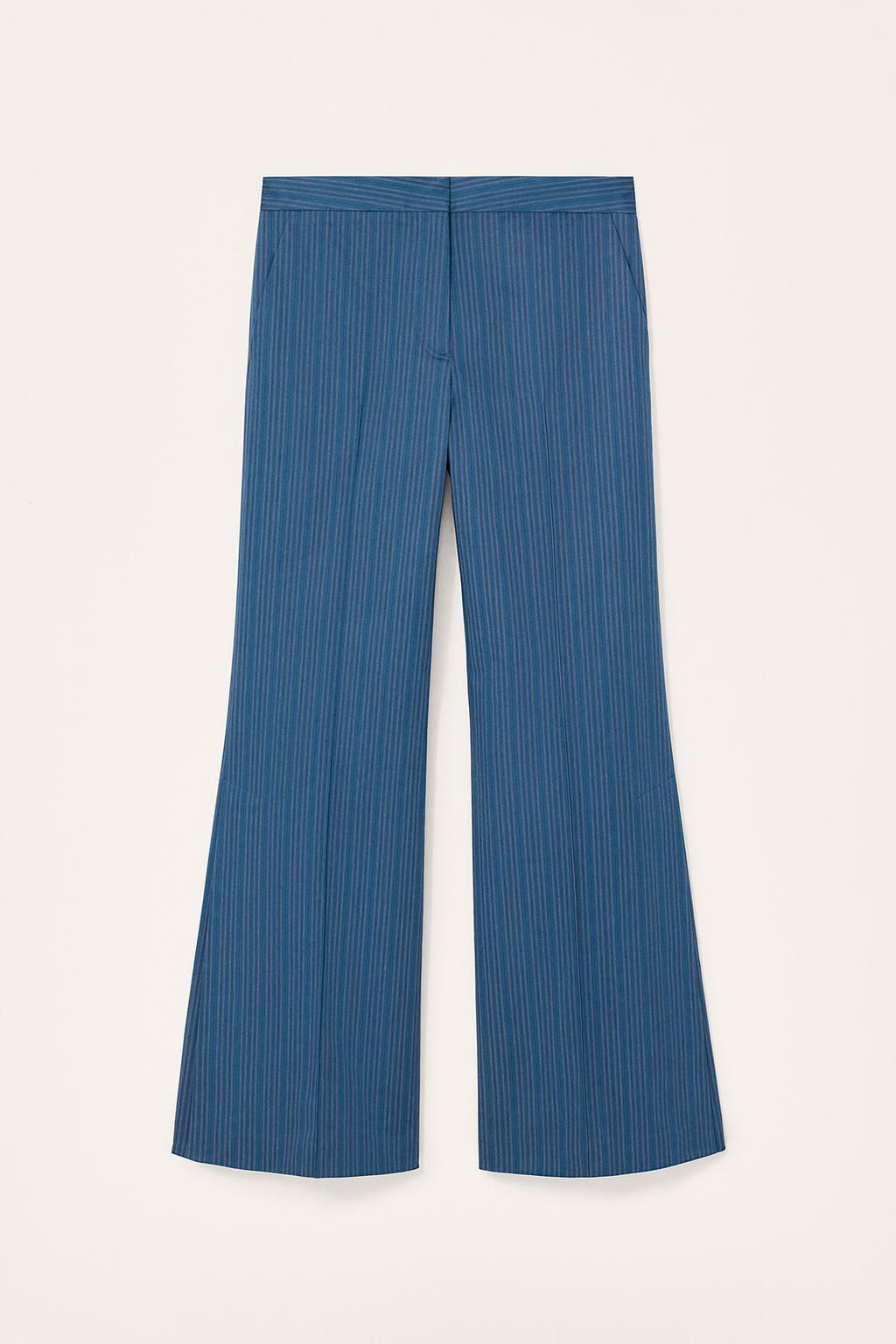 LIMITED EDITION STRIPED FLARE TROUSERS - Zara фото 4