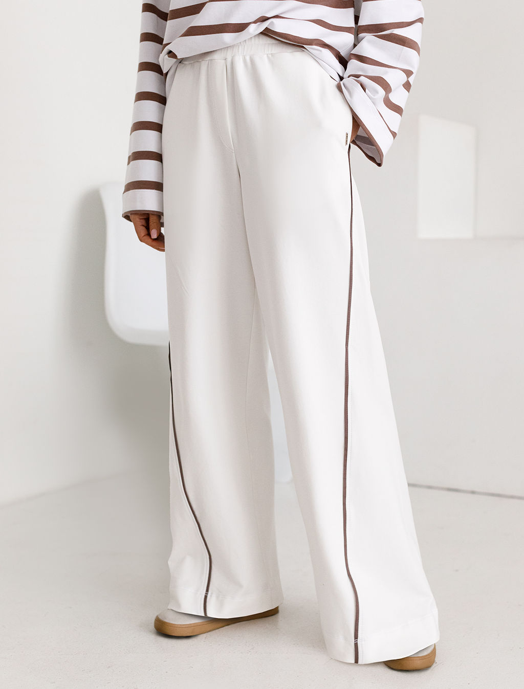 VILATTE / Свободные брюки из эластичного футера двухнитки  фото 2