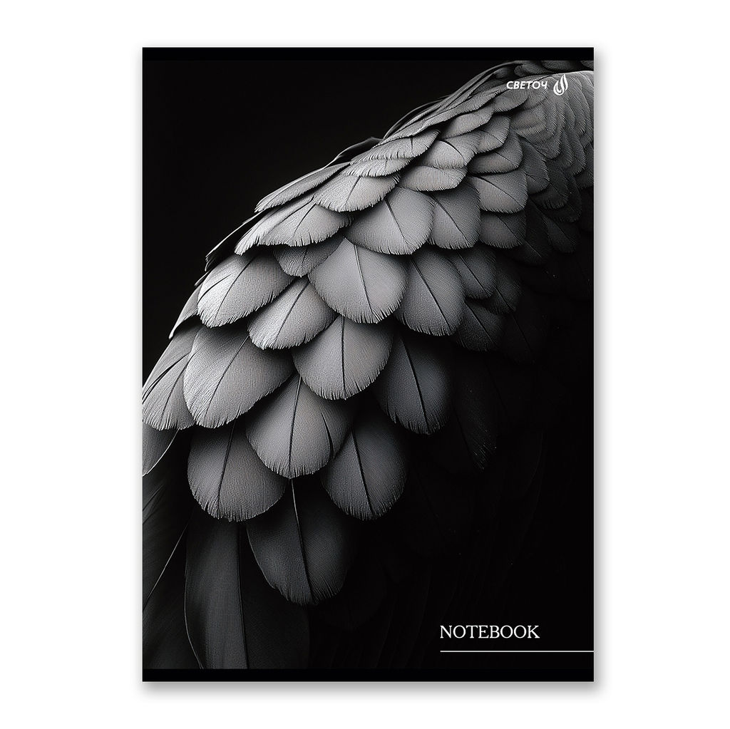 Светоч Т155 Тетрадь ученическая общая, выборочный лак, A4 80 л. на скобе 65 г/кв.м , белизна 100 % 6 шт. клетка 01350 Чёрные крылья фото 5