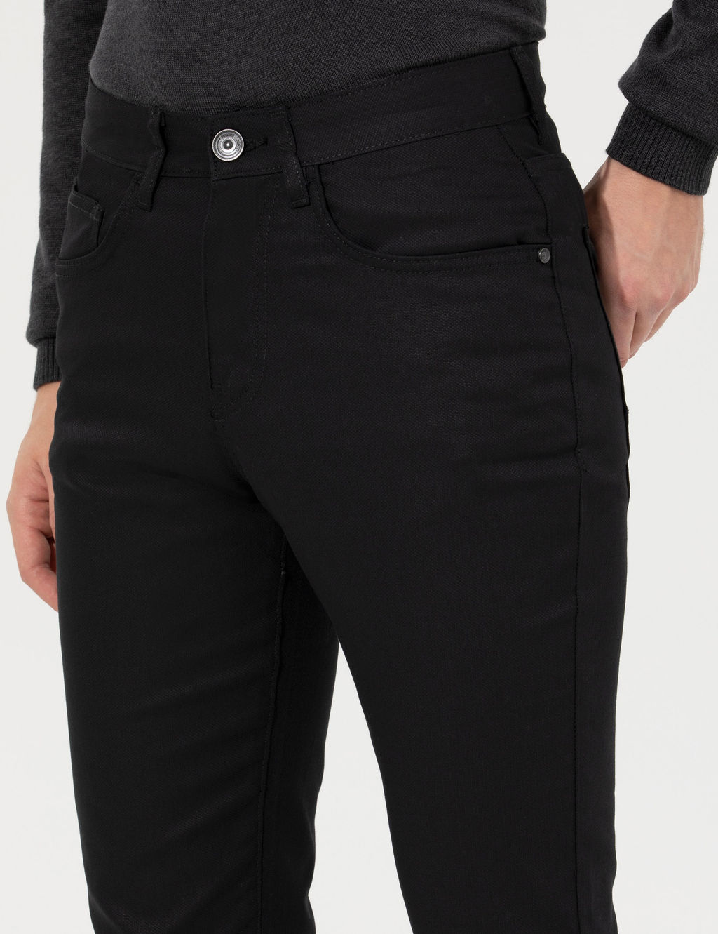 Siyah Slim Fit Kanvas Pantolon - Pierre cardin фото 13