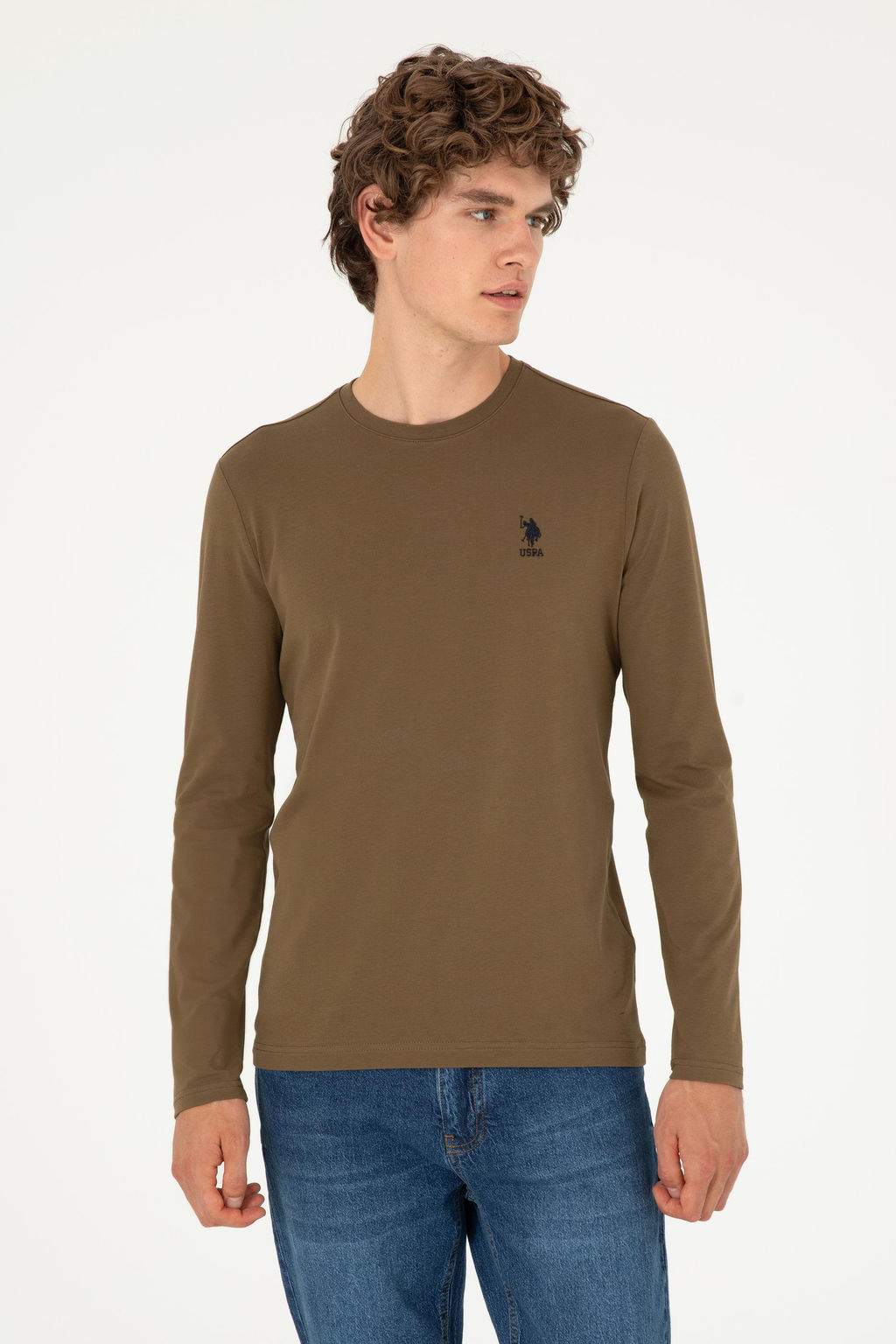 Мужской базовый свитшот цвета хаки Неожиданная скидка в корзине - U.s. polo assn фото 8
