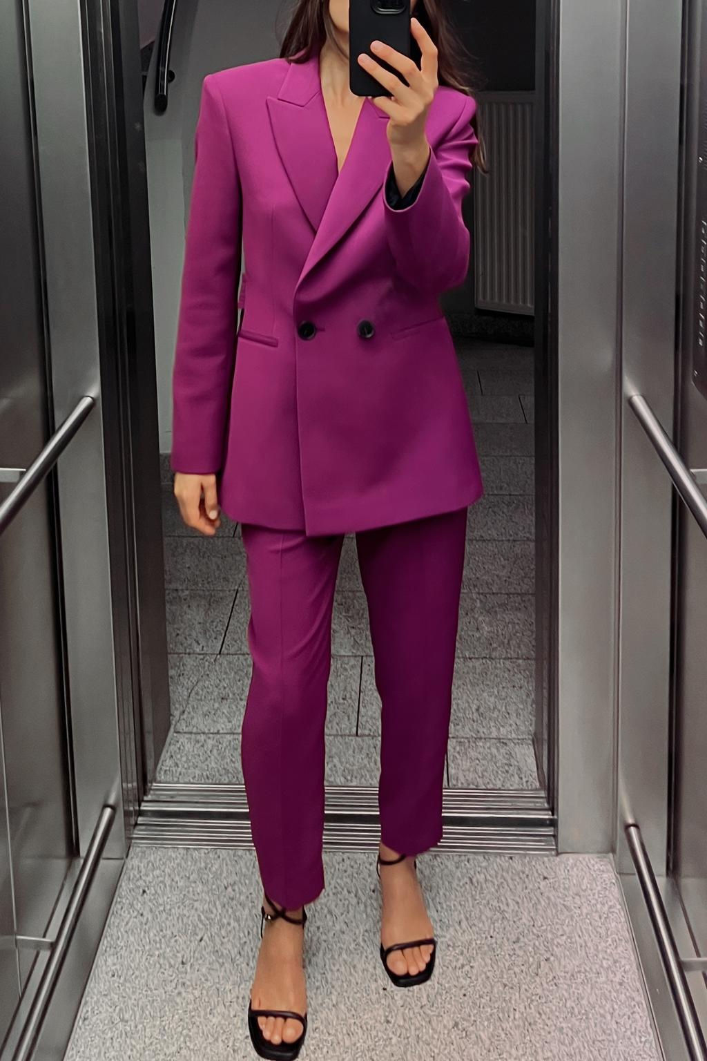 DOUBLE-BREASTED BLAZER WITH BACK BELT DETAIL - Zara фото 3