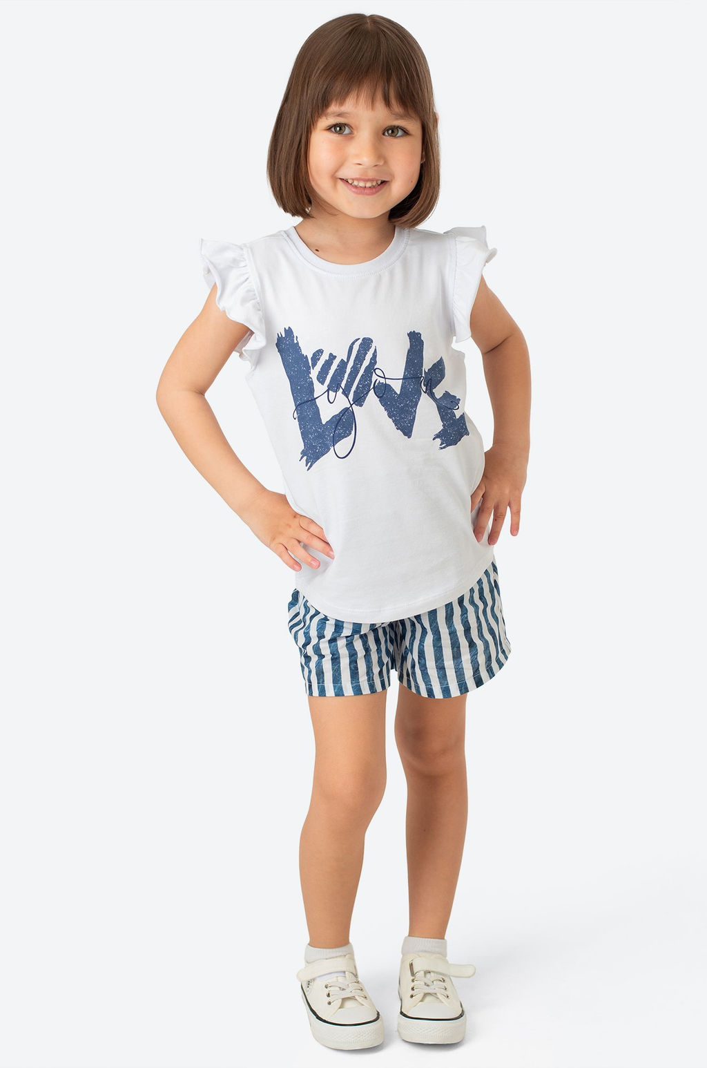 Летний хлопковый костюм с лайкрой для девочки Bonito  фото 4