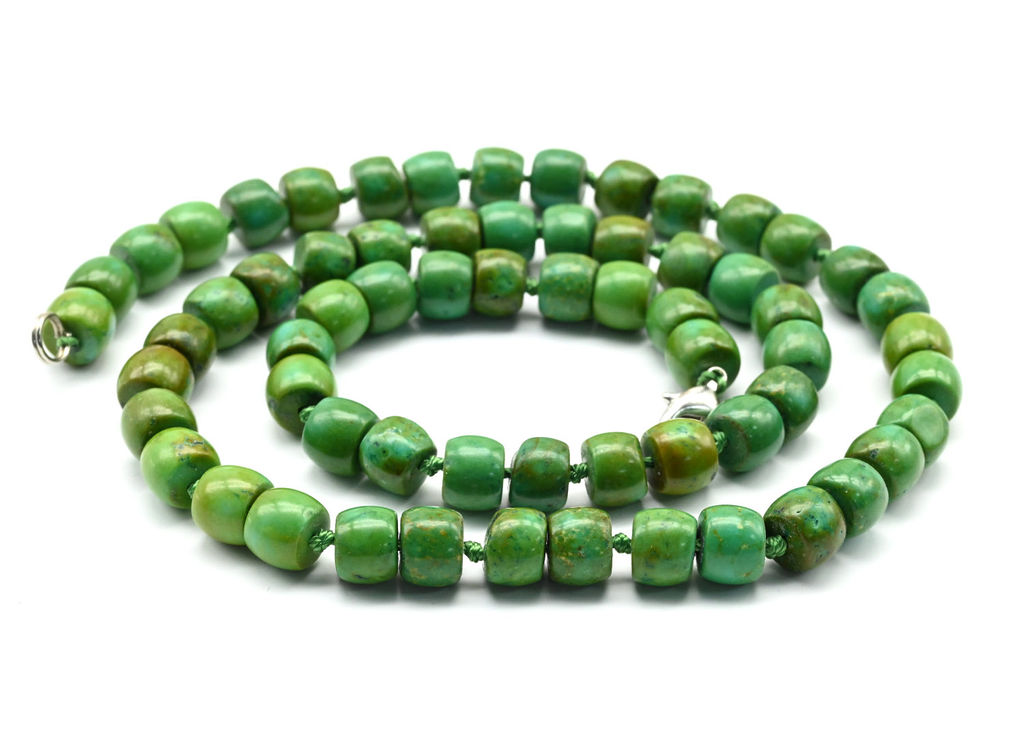 Бусы из бирюзы имитация бочонок 8*6мм, 47см
