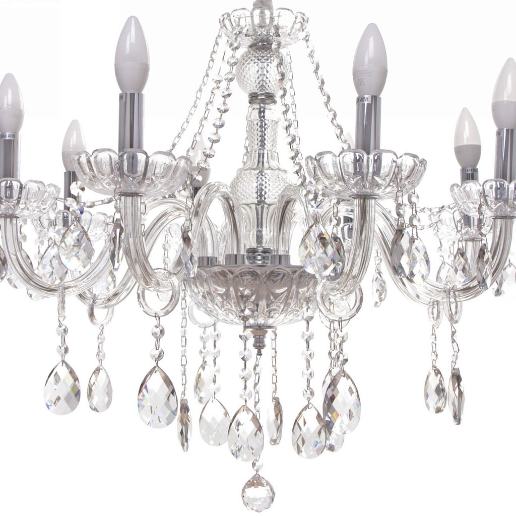 Люстра подвесная в стиле барокко "Alfemminile" 8*40Вт 25-DZ888 со стеклянными основаниями