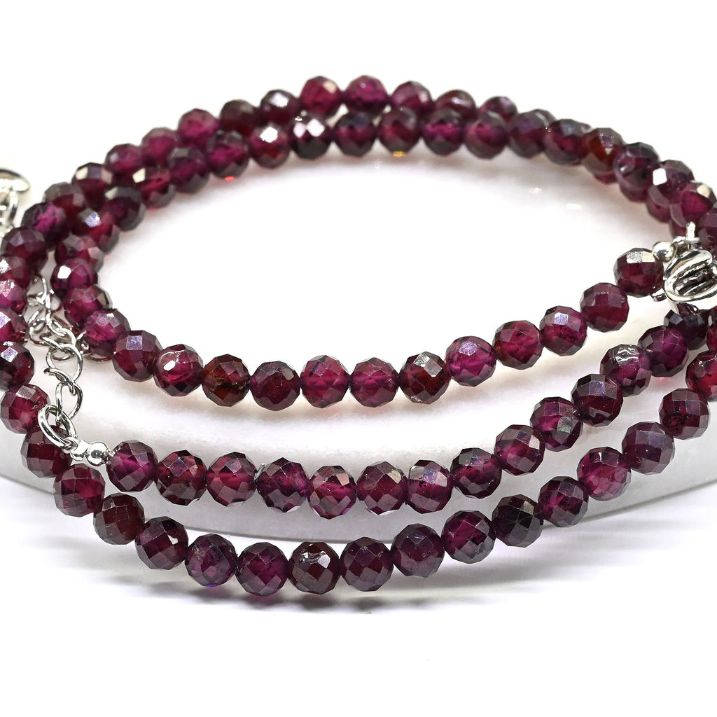 Чокер из граната шарик граненый 4мм, 40см Радуга камня