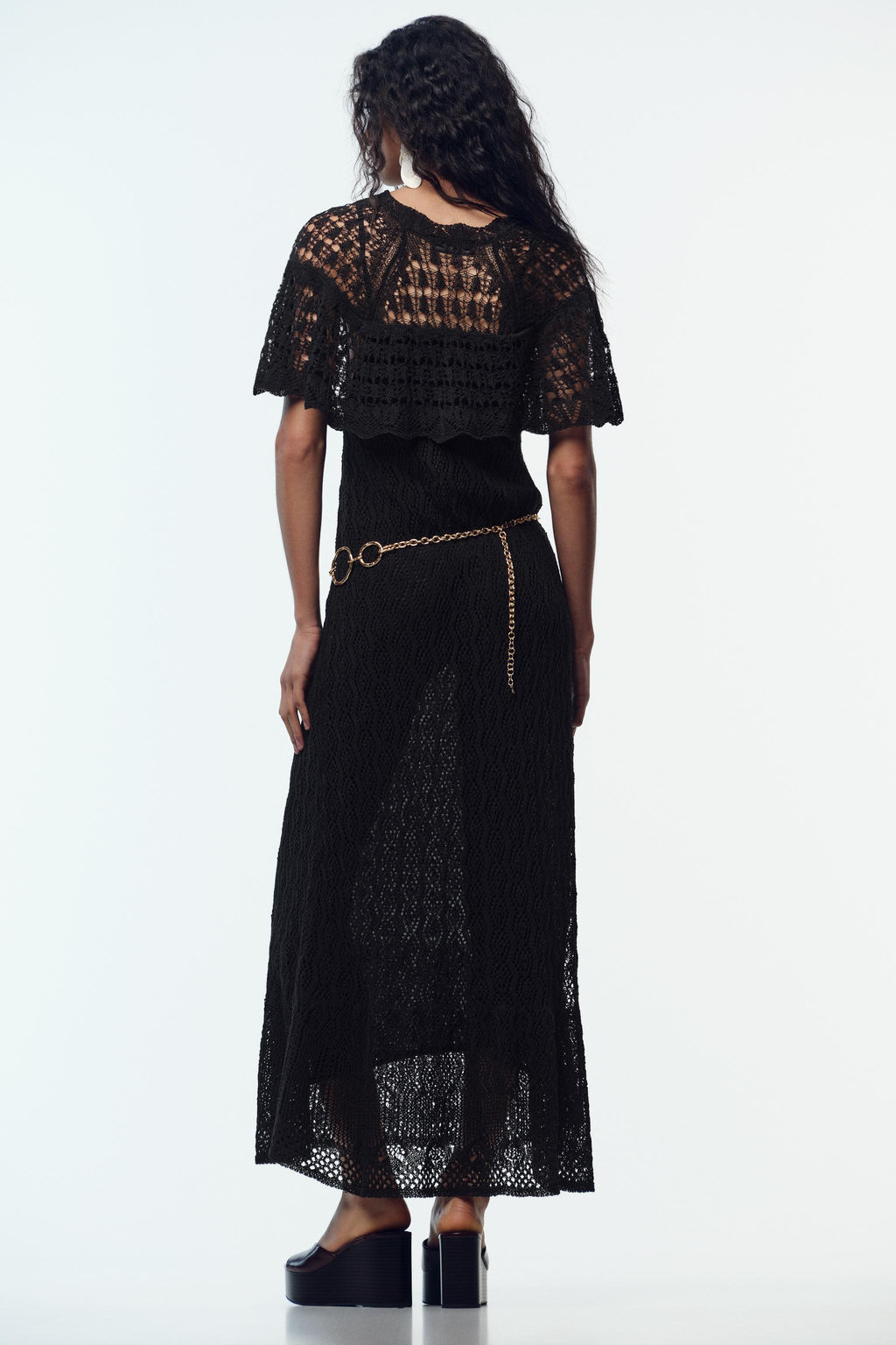 POINTELLE KNIT LONG DRESS WITH RUFFLE - Zara фото 5