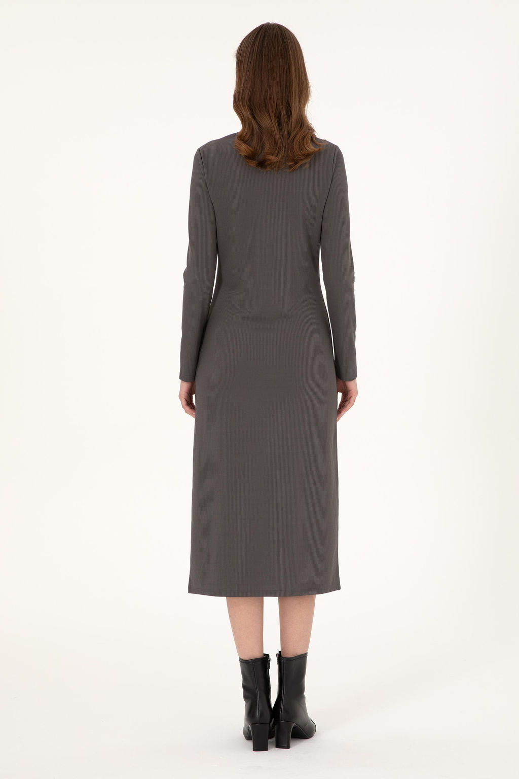 Женское трикотажное платье антрацитового цвета Неожиданная скидка в корзине - U.s. polo assn фото 4