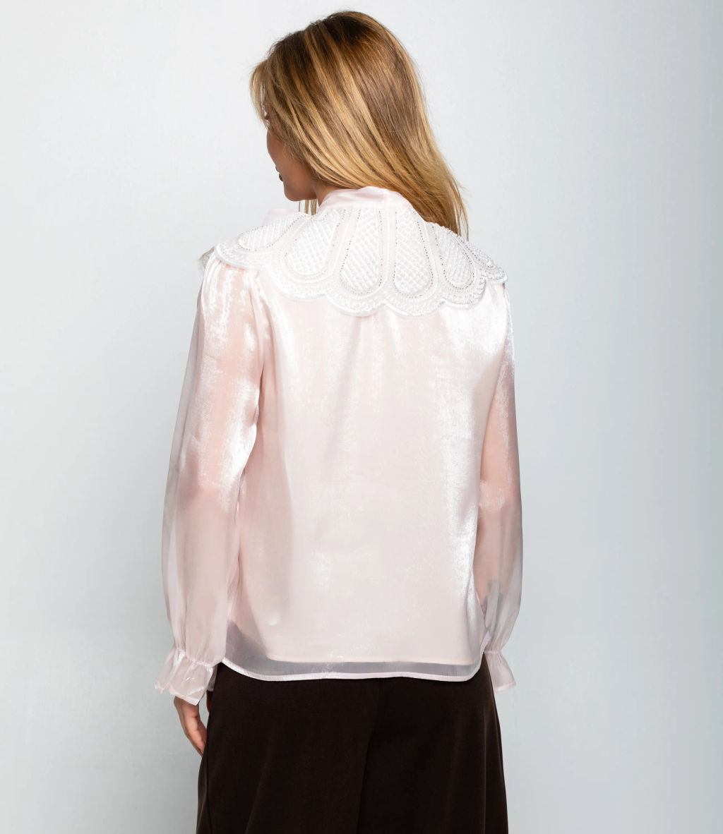 Блуза #КТ971, пудровый - Dommod фото 3