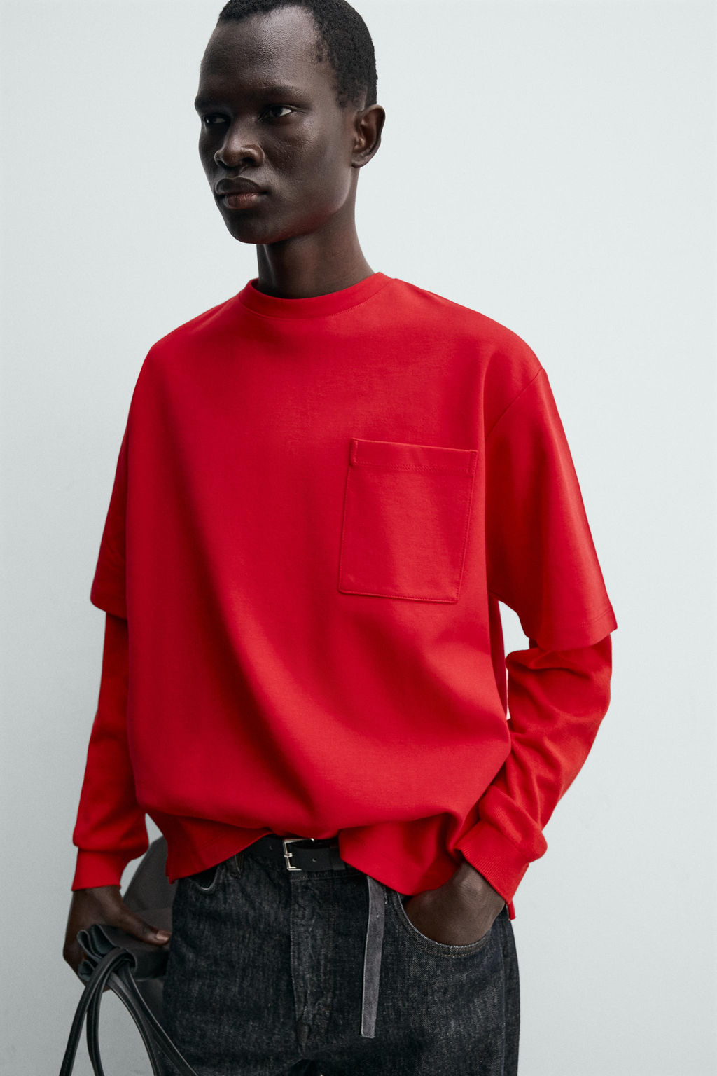 SUDADERA T?CNICA BOLSILLO / Rojo - Zara фото 5