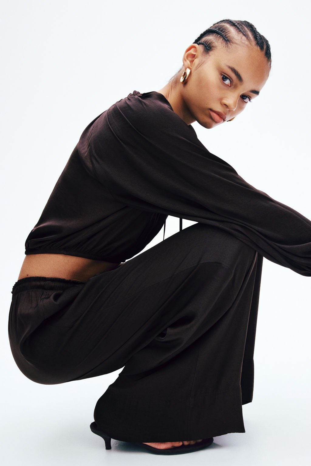 Pantal?n amplio con cord?n de ajuste - H&m фото 8